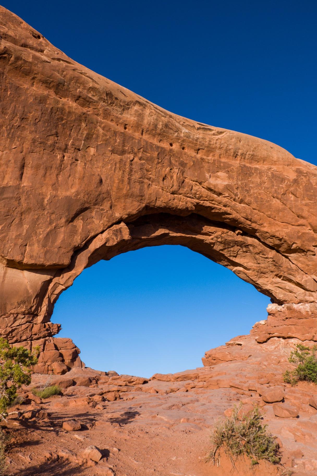 Under the arch looking up