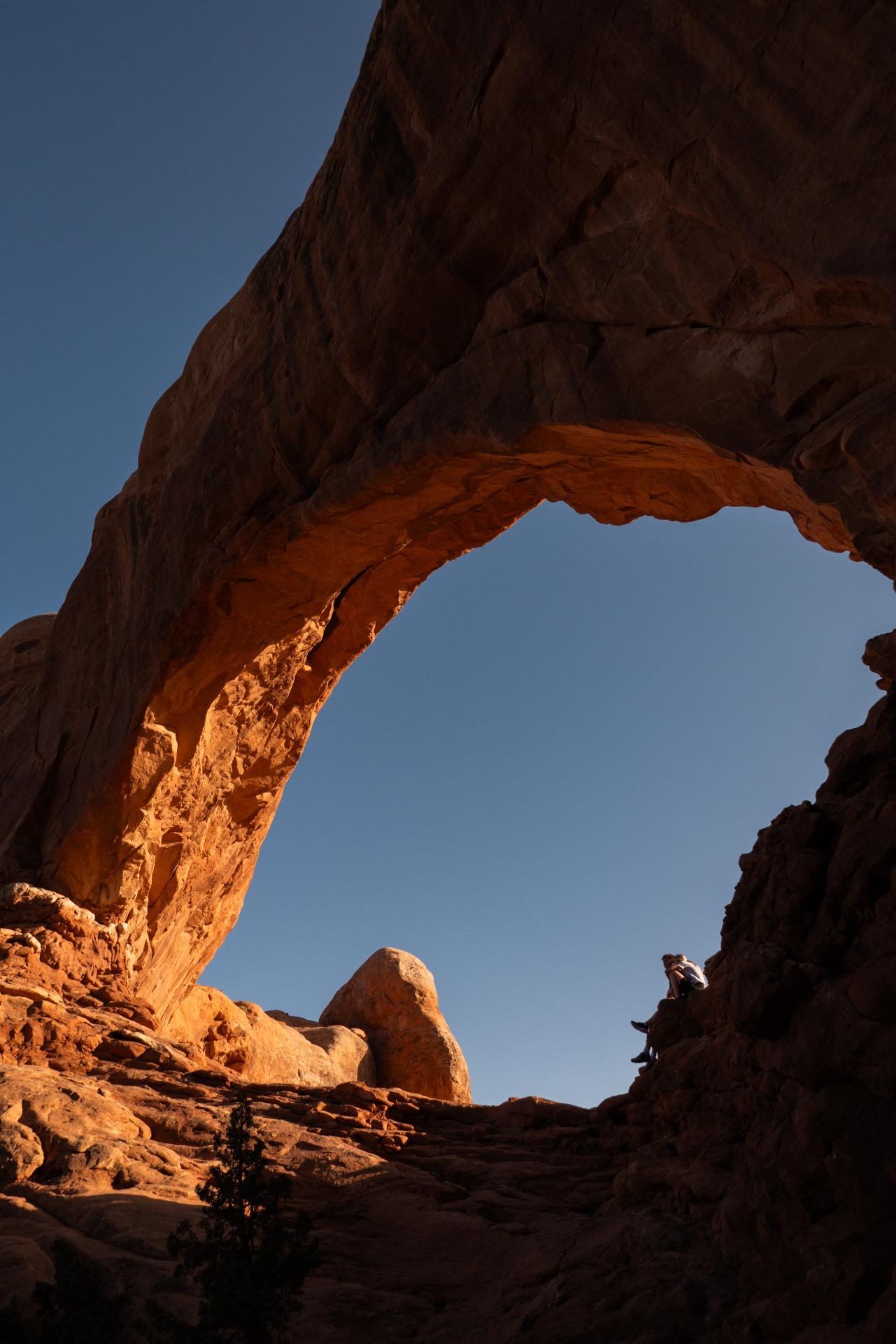 Sunset glow on the arch