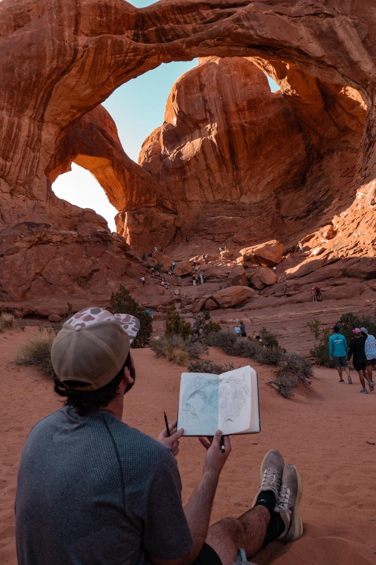 Sketching at Double Arch