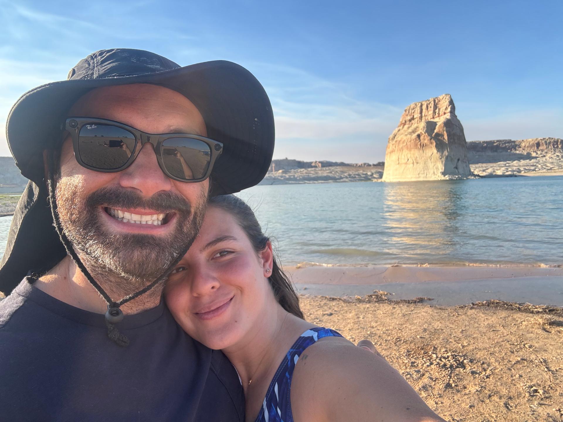 Sunset selfie at Lone Rock Beach