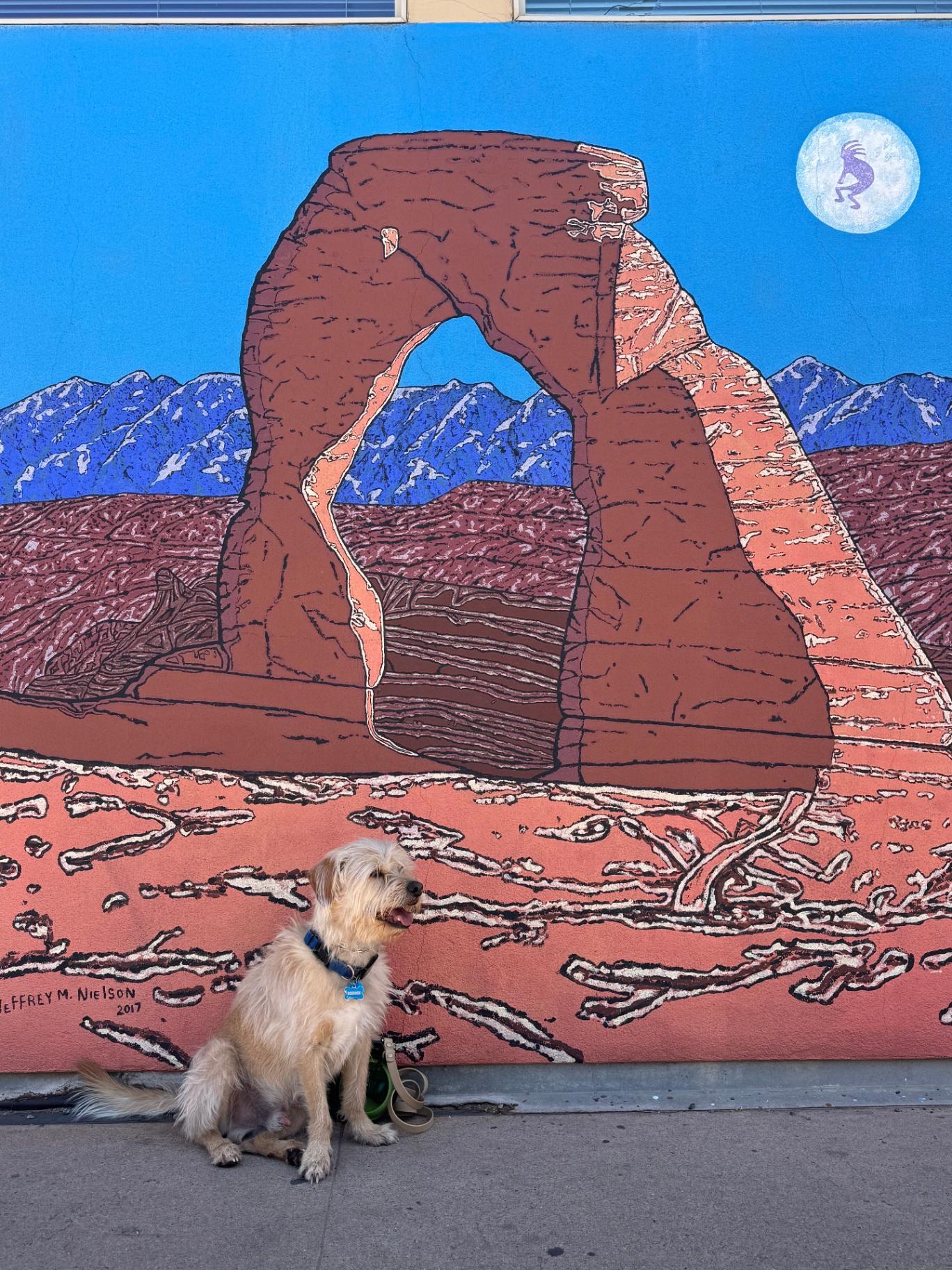 Bengie at Delicate Arch mural