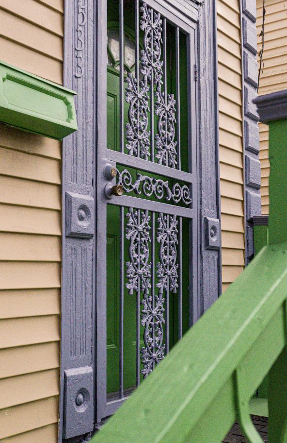 Ornate ironwork door in the Garden District