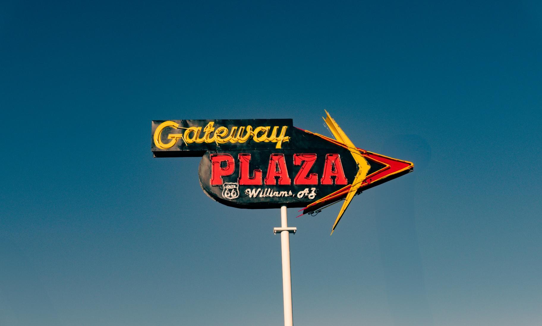Gateway Plaza neon sign