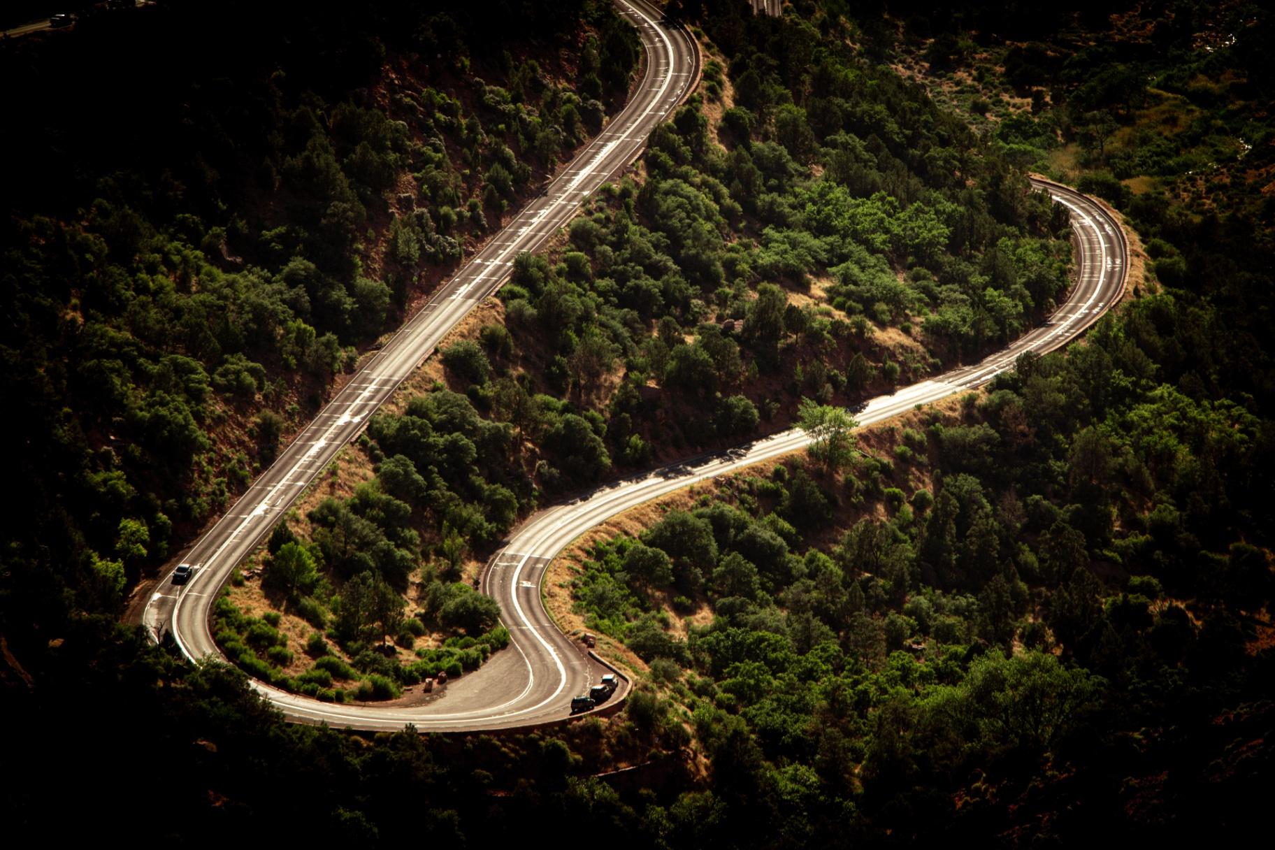Zion switchbacks from above